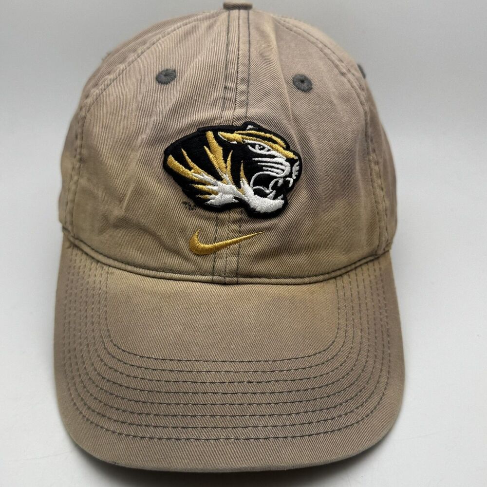 Missouri Tigers Hat Cap Nike Mizzou Khaki Tiger Head Logo Adjustable NCAA